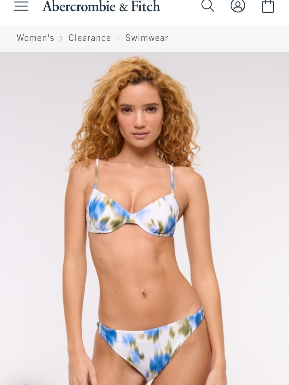 Abercrombie & Fitch Women's Blue & Olive Tie-Dye Underwire Bikini